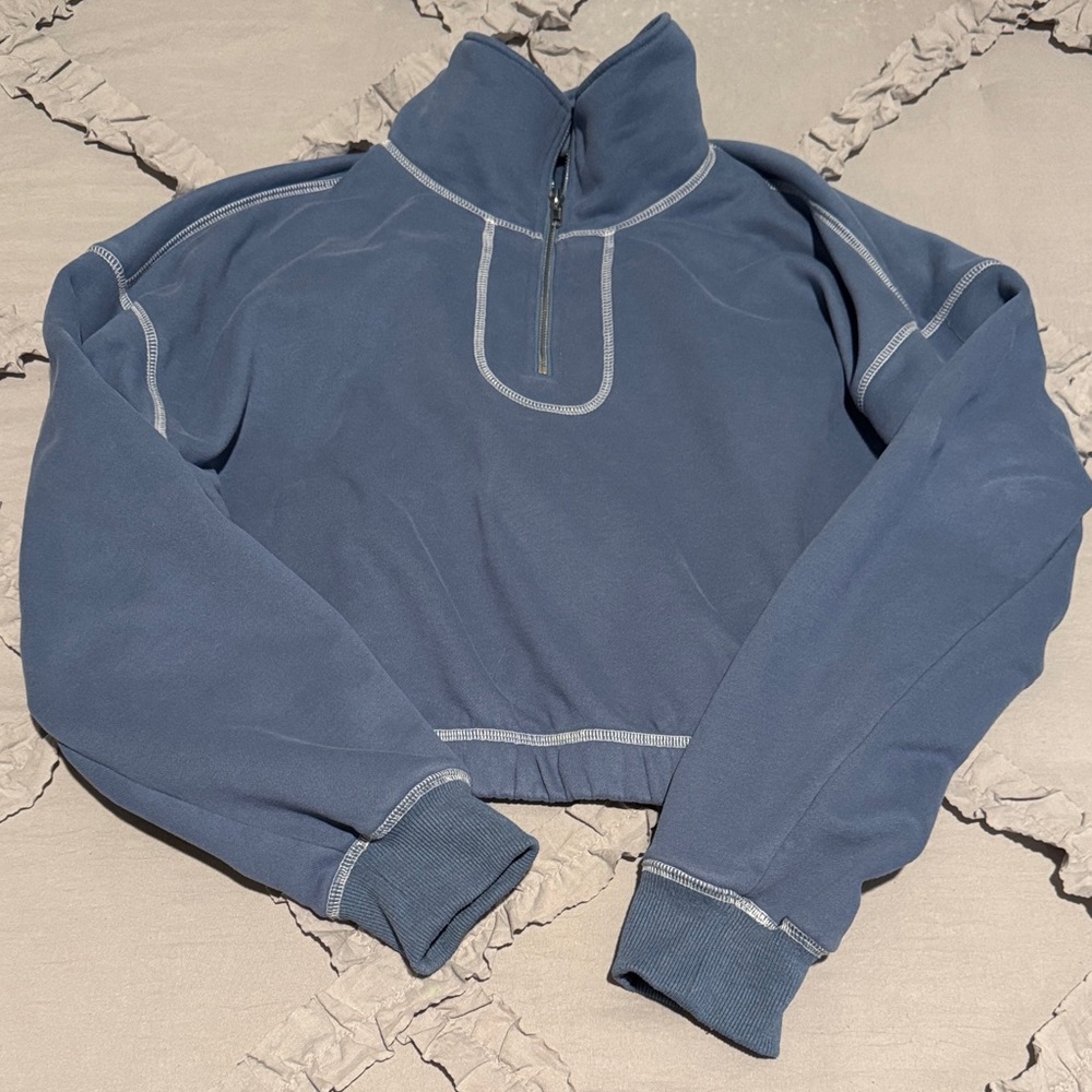 Kittenish Blue Quarter-Zip Sweatshirt